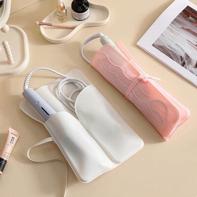 Travel Silicone Curling Iron Heat-Resistant Mat and Flat Iro