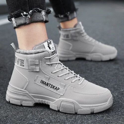 Men Snow Boots Winter Ankle Boots for Men Warm Lace-up Men S