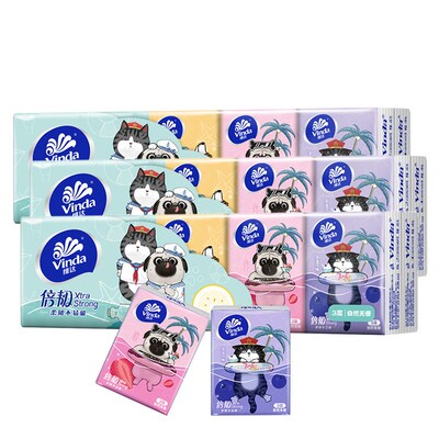 Vinda Pocket Tissues Travel Packs  Facial Tissue Packs 3-Ply