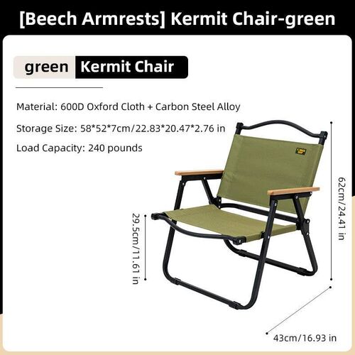 2PC Green Kemet Chair Folding Ergonomic Design Save Space Go