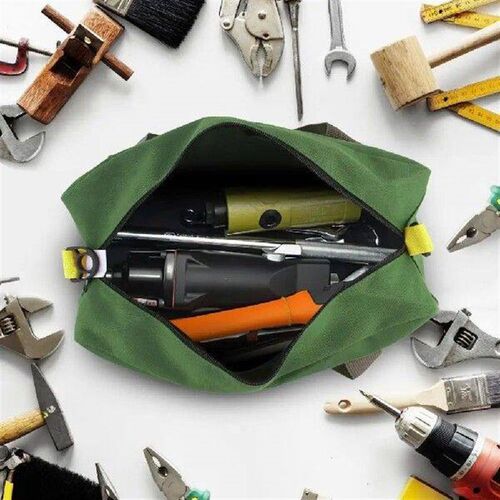 Wide Mouth Tool Bag Storage Organizer Pouch with Handle