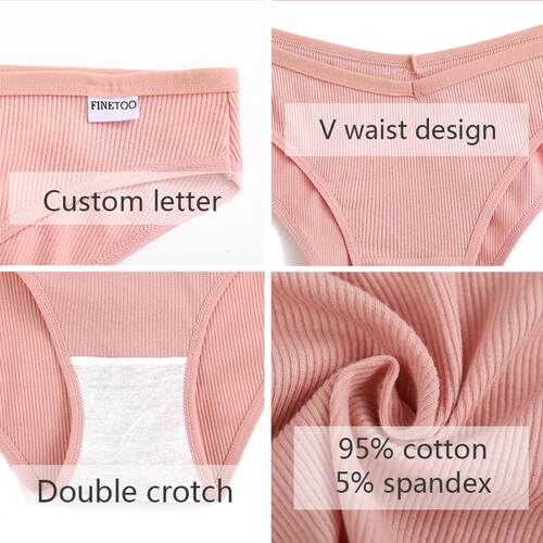 FINETOO Plus Size M-2XL Women Panties Cotton Print Floral Br