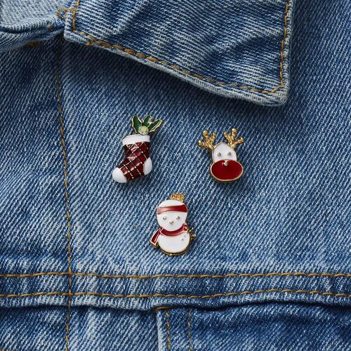 3pcs/set Christmas Gift For Women Men Brooches Enamel Pins S