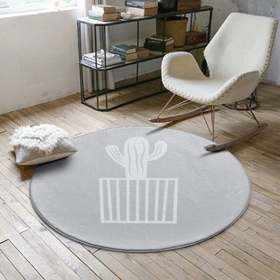 Nordic Modern Plush Floor Rug Round Area  For Living