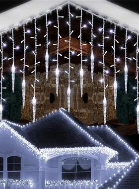 LED Curtain Icicle String Lights Christmas Garland Waterfall