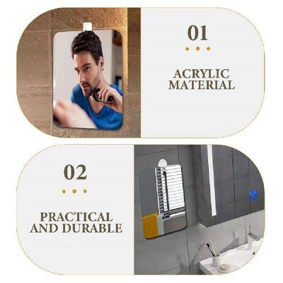 5pcs Bathroom Mirror DIY Specular Decal Rectangle Wall