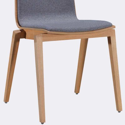 Sanlang Nordic Style Solid Wood Dining Chair Cork Cloth Back