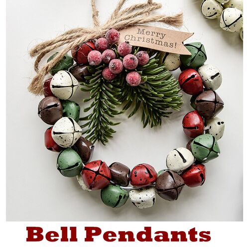 Christmas Wreath Jingle Bells Christmas Bell Pendants