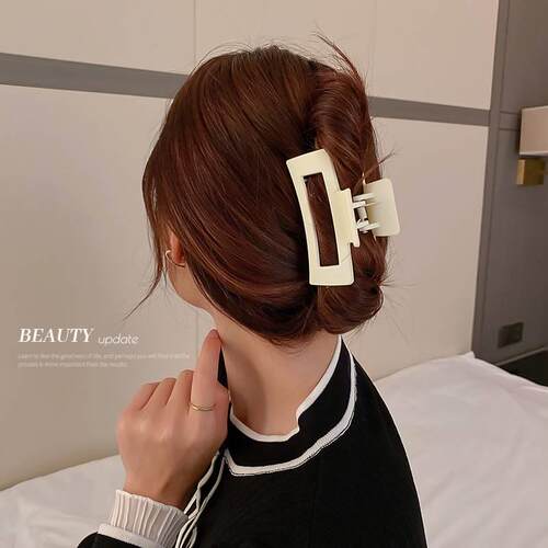 Wind geometric rectangle hair clip ins solid color plate hai