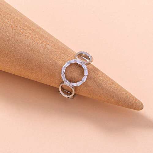 Accessories fashion simple opening geometric circle zircon r
