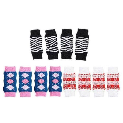 4pcs Cute Dog Leg Socks Warm Leg Warmers for Small and Small