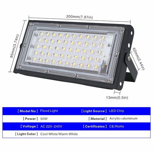 50W Led Flood Light AC 220V 230V 240V Outdoor Floodlight