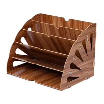 Wooden Office Desk Organizer DIY Document File Rack