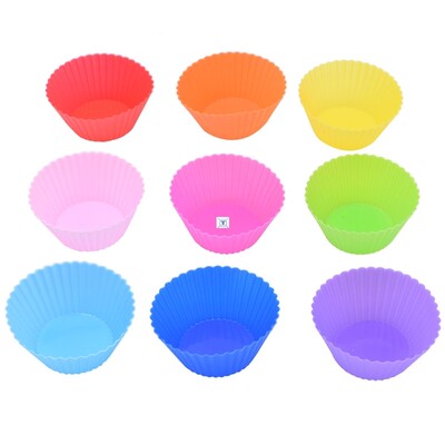 12pcs Silicone Cake Baking Molds Cupcake Molder Round Muffin