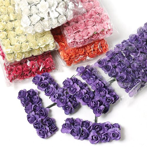Artificial Rose Bouquet Paper Fake Flowers Home Deco Wedding