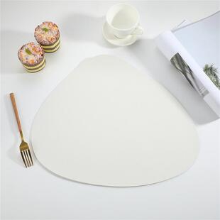 Triangle leather placemat, oil resistant waterproof bowl mat