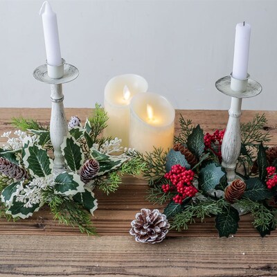 Christmas Tree Decoration Candle Scented Candlestick Wreath