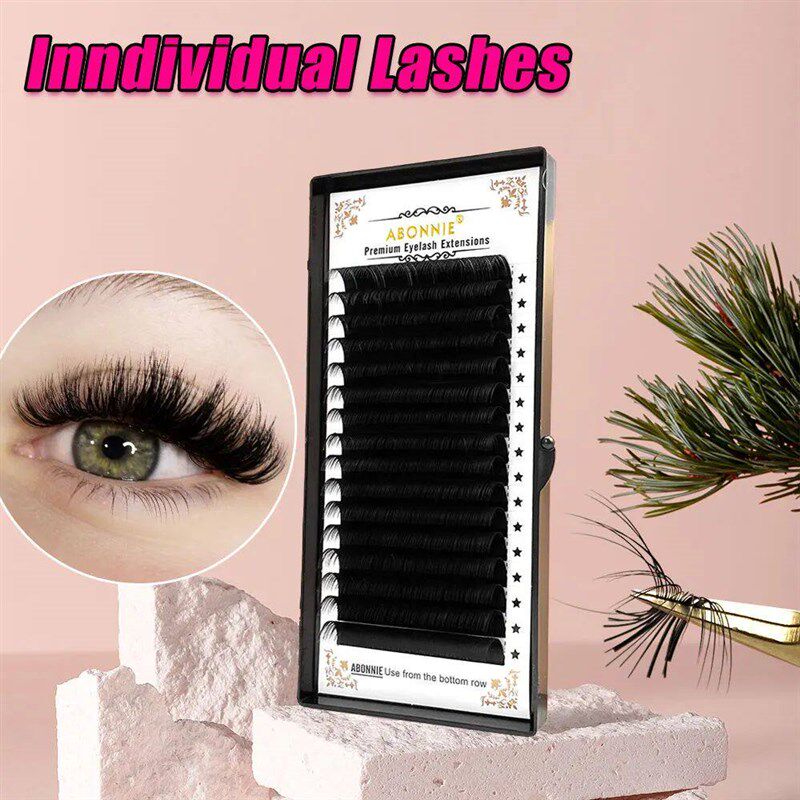 Abonnie Classic Eyelashes Extension Fluffy Individual Lashes - 实物图