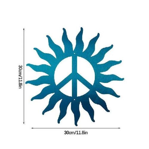 Metal Sun Wall Art Wall Sculpture Peace Sign Antique