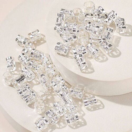 50pcs Metal Hollow Out Hair Ring Accessories,Beads Hair Brai