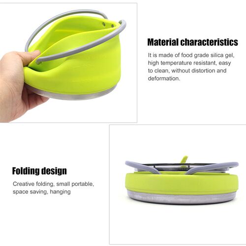 Portable Mini Boiling Water Pot Folding Silicone Kettle with