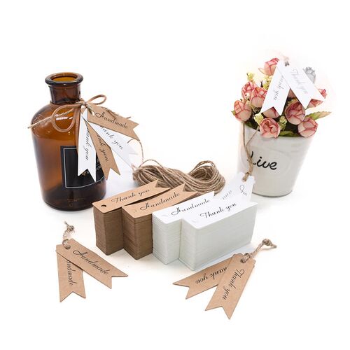 100pcs/lot Packaging Tags Handmade Hang Tag Kraft Paper Tags