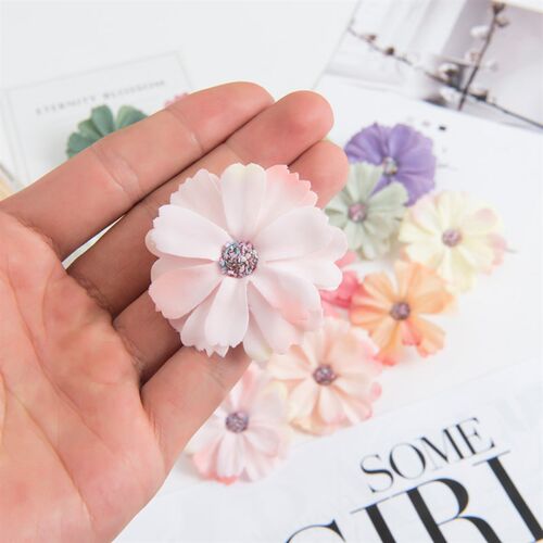 50PCS 4.5CM Silk Daisy Head MINI Home Wedding Decoration DIY