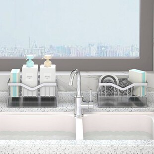 SU304 Kitchen sink sponge drainage storage rack organizer