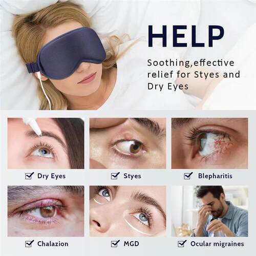 3-level Hot Compress Electric Steam Eye Mask 3D Massage Cons