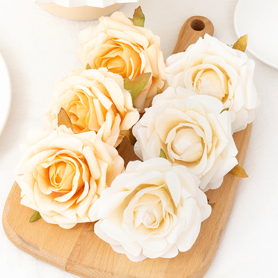 5pcs Rose Heads Artificial Silk Flowers for Wedding Home Par