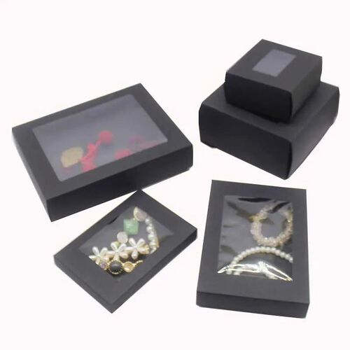 5Pcs Kraft Paper Cookie Candy Box PVC Window for Wedding Chr
