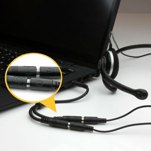 1Pc 3.5mm Stereo Audio Male To 2 Female Adapters Converters