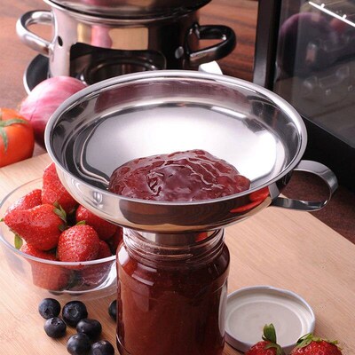 Stainless Steel Wide Mouth Funnel Canning Funnel Cup Jam Sal
