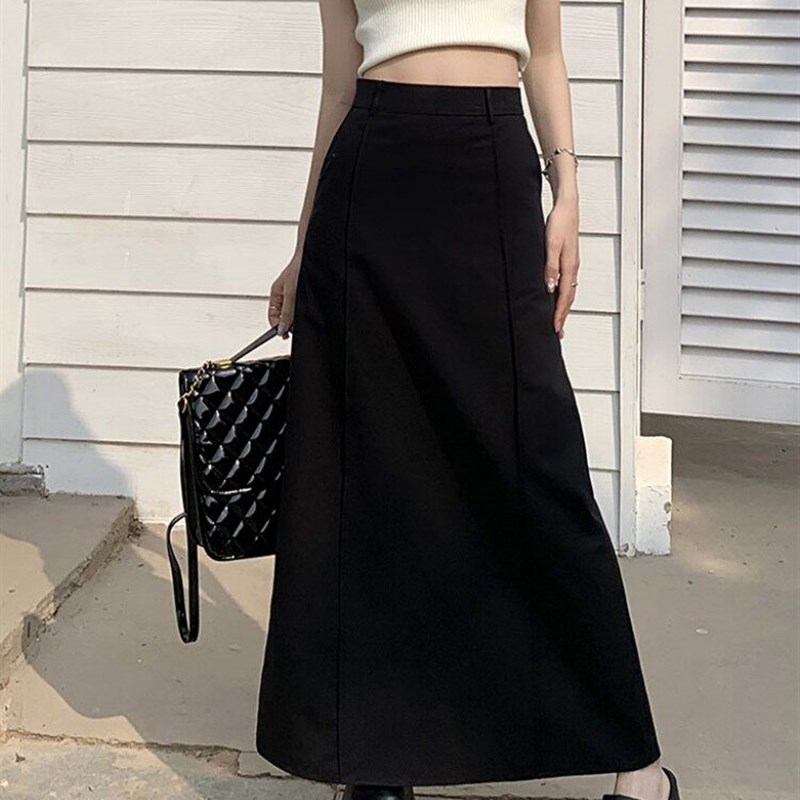 S-XL 2Colors Thin Long Denim Skirts 2023 korean style High W图片