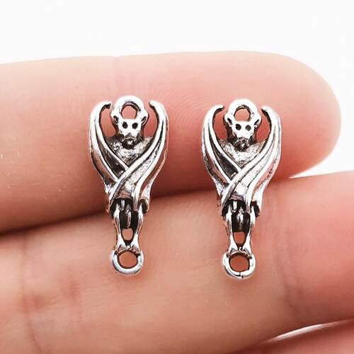 15pcs 20*9mm Mini Black Bat Charms Gothic Punk Pendant DIY M