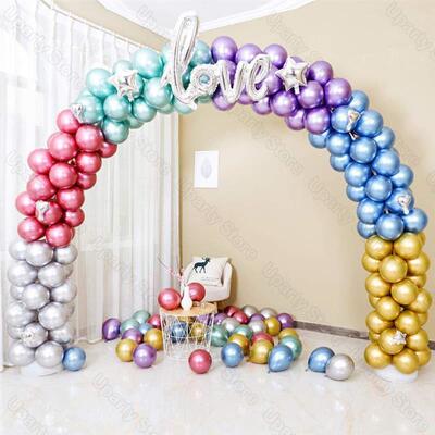 10/20/30pcs Metallic Birthday Balloons Metal Blue Red