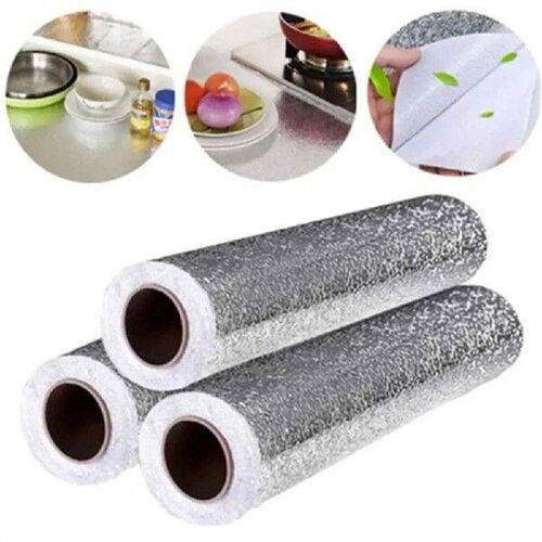 1 Roll Aluminum Foil Oil-proof Wallpaper Self Adhesive Anti
