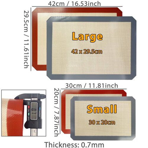 1PC, 2PCS Silicone Baking Mats for Oven, 2 Sizes 30/42cm, No