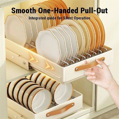 Slide Out Under Sink Cabinet Organizer, Adhesive Stainless
