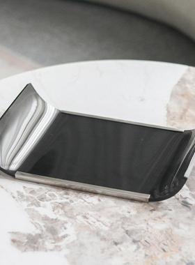 现代极简弧形装饰托盘摆件样板间餐桌室内家居卧室客厅收纳盘饰品