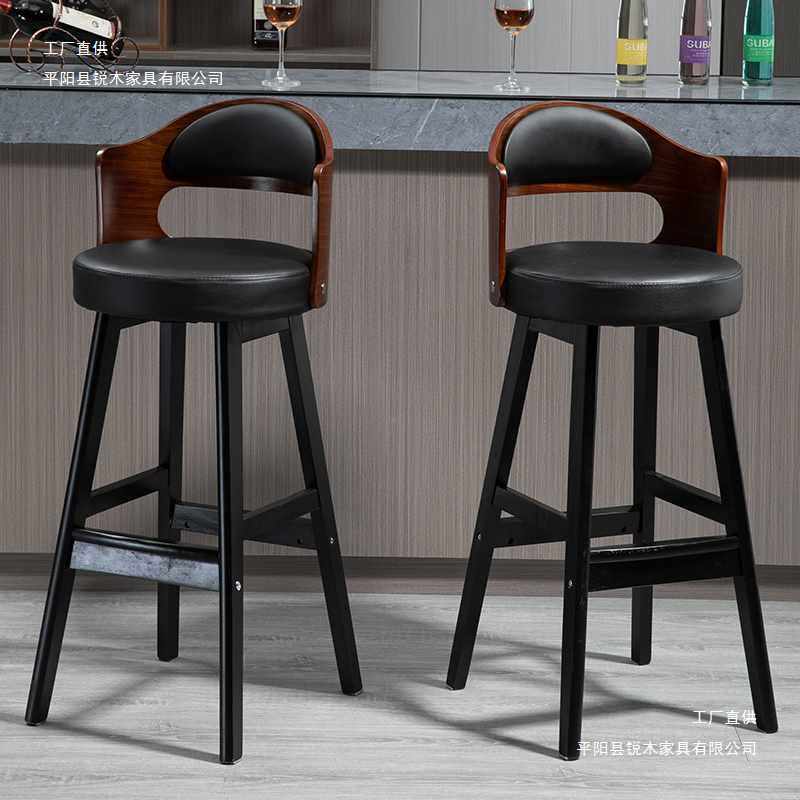 吧台椅复古实木高脚凳子家用轻奢前台收银椅子靠背酒吧椅现代简约,3C数码配件,其它配件,淘宝优惠券,粉丝福利购,淘宝优惠卷