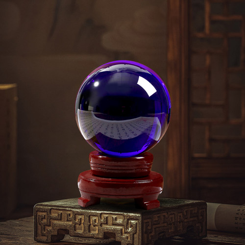 蓝色水晶球摆件开业礼品摄影道具书桌升学送礼家居装饰小礼品摆件