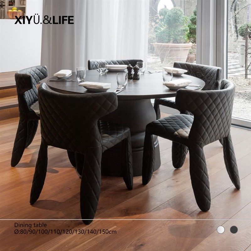 西榆家居现代极简摩登集装箱餐桌餐厅圆桌小户型设计师款实木桌子,住宅家具,板木餐桌,淘宝优惠券,粉丝福利购,淘宝优惠卷