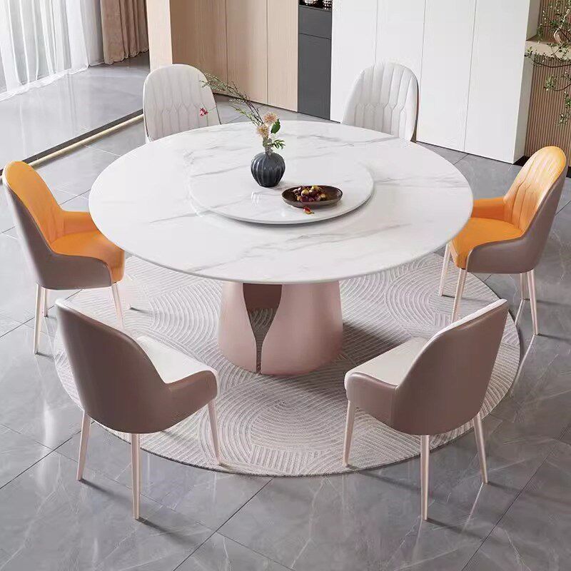 意式极简岩板转盘餐桌小户型客厅家用大圆桌加厚岩板桌面桌椅,住宅家具,岩板餐桌,淘宝优惠券,粉丝福利购,淘宝优惠卷