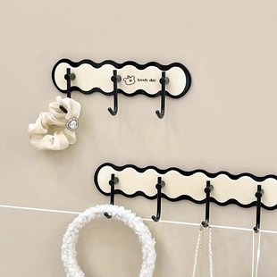 奶油风小狗排钩免打孔卫生间毛巾挂钩强力承重高级感浴室无痕粘钩