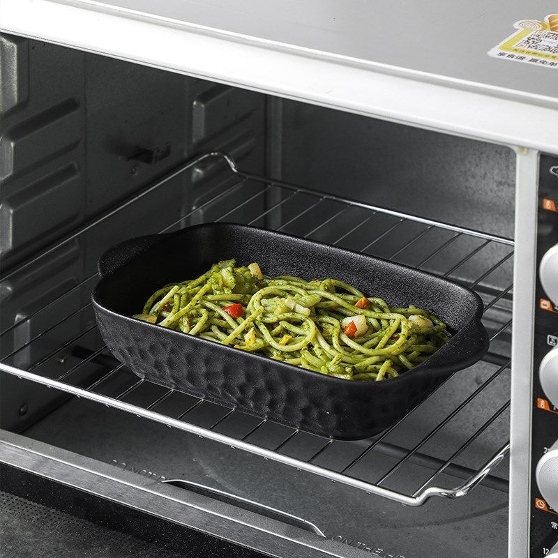 耳烤盘长方形焗饭盘家用陶瓷微波炉烤箱专用器皿芝士焗饭盘烤碗