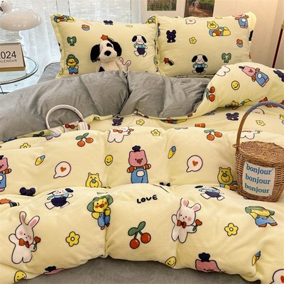 4pc bedsheet set bed sheet quilt blanket duvet cover sets