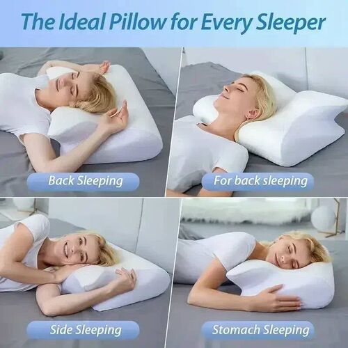 1pc Memory Foam Cervical Pillow, 2 in 1 Ergonomic Contour Or
