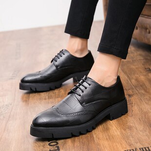 New Arrival Mens Casual Leather Shoes Thick soled Formal Sho