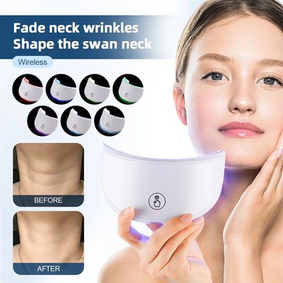 Neck LED Mask 7 Colors Photon Anti-Wrinkle Skin Brightening
